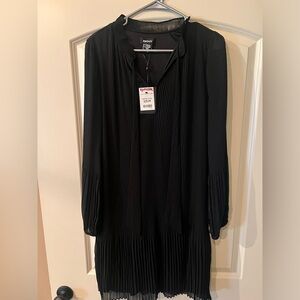 Size 12 DKNY BLACK midi dress with pleat detail
